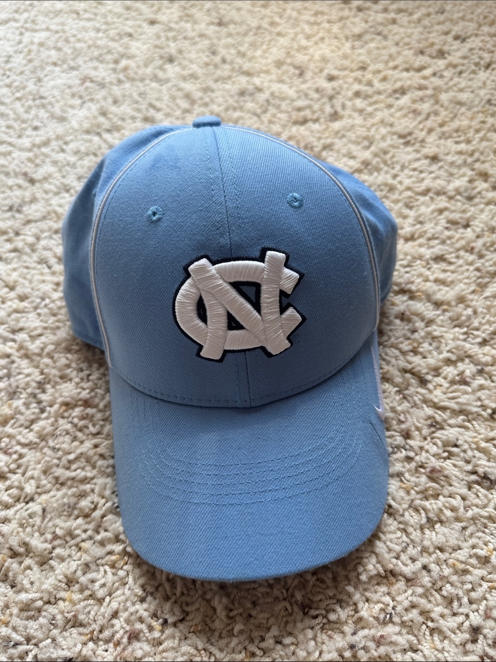 North Carolina Light Blue mens Baseball Cap with White Logo